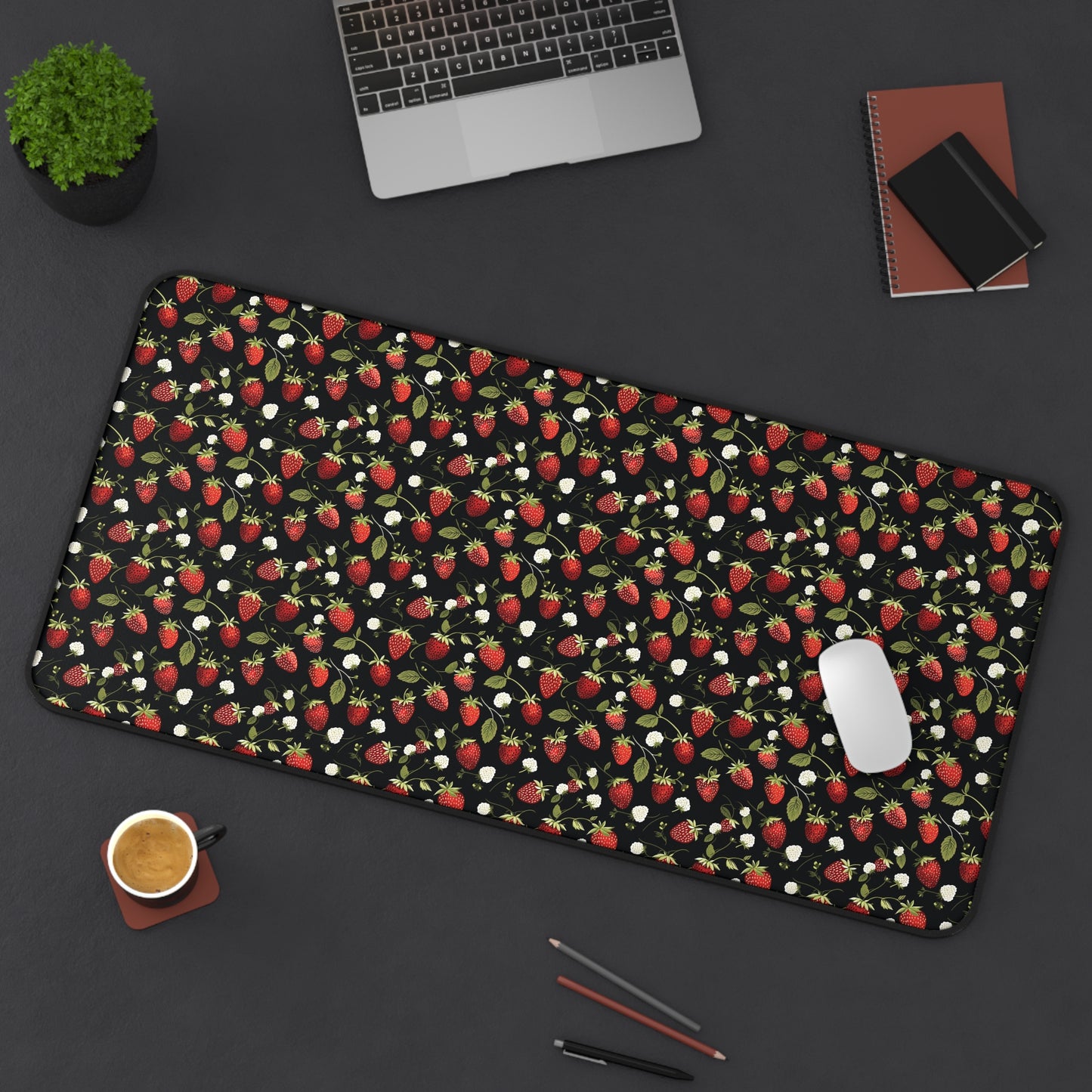 Yummy Strawberry Pattern Desk Mat