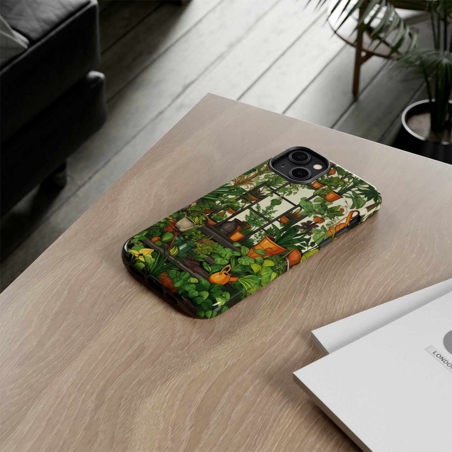 Joy of Gardening Abstract Drawing Style Phone Case / Beautiful Color Case - Tough Cases for iPhone 15, iPhone 14 and iPhone 13