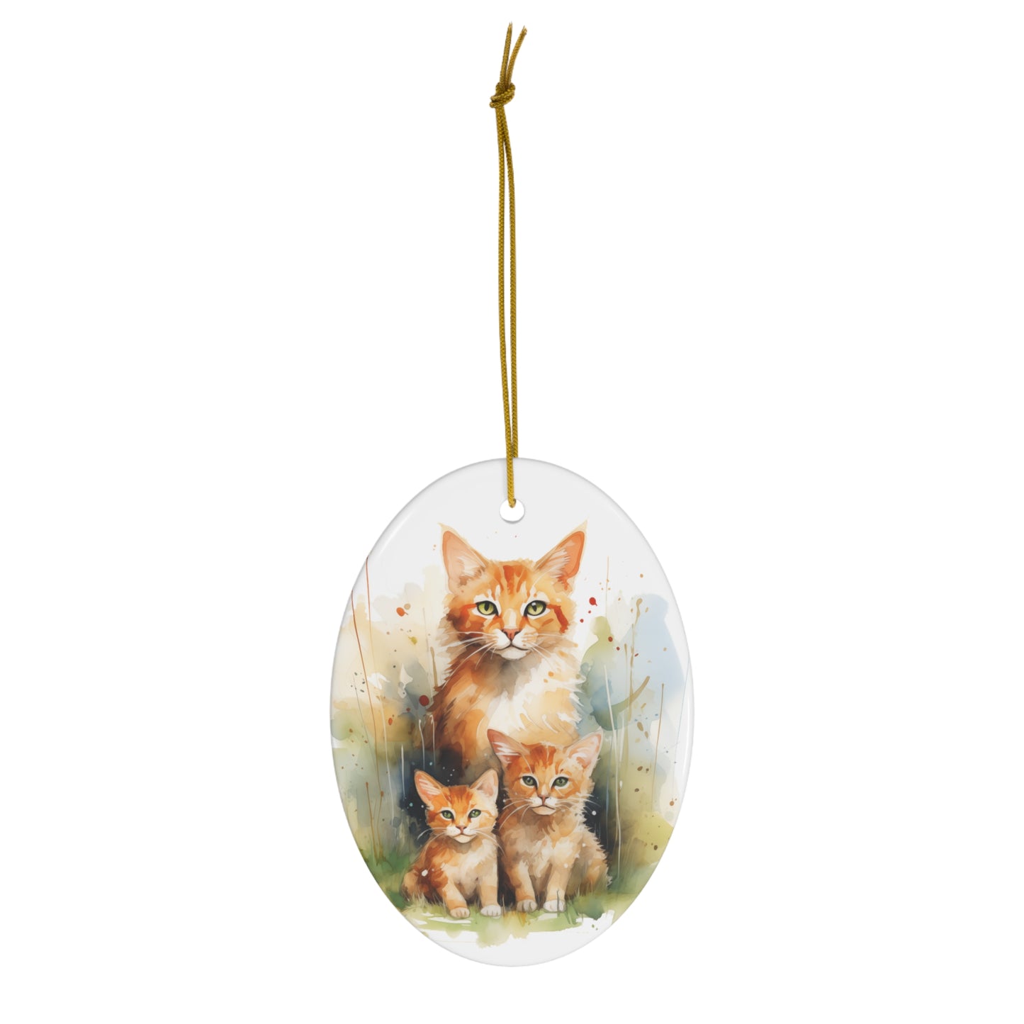 Happy Mother's Day / Mother Love / Best Mother -  Baby Cat Watercolor Design Ceramic Ornament - Perfect Gift, 1-Pack