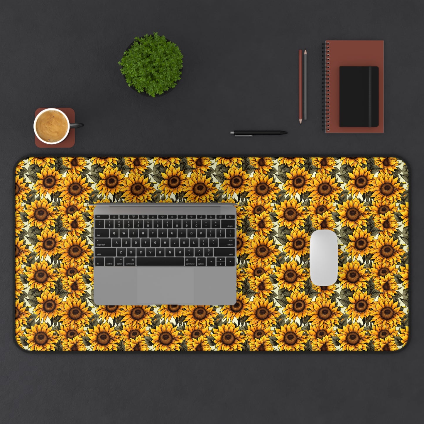 Super Sunflower Pattern Desk Mat