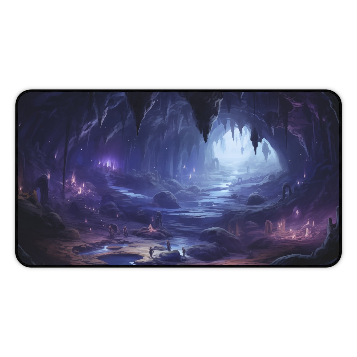 Epic Fantasy Friends Collection - "Cave of Flying Rocks" Watercolor Art Work Design - Neoprene Gaming Desk Mat / Cover