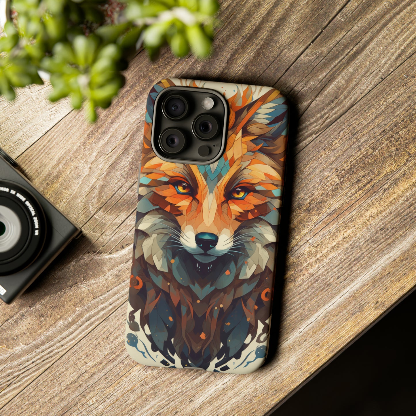 Majestic Fox Polygon Style Phone Case / Beautiful Color Case - Tough Cases for iPhone 15, iPhone 14 and iPhone 13