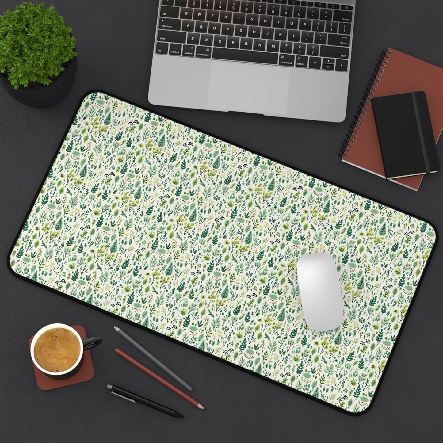 Natural Floral Pattern Desk Mat