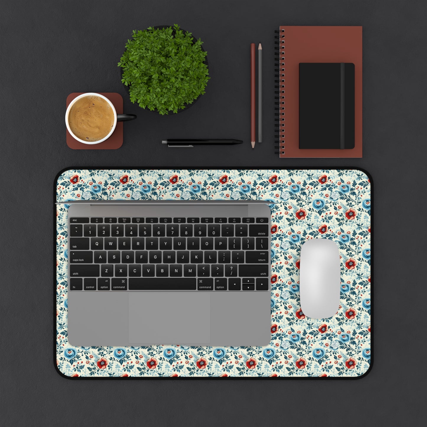 Beautiful Flowers Floral Pattern Desk Mat