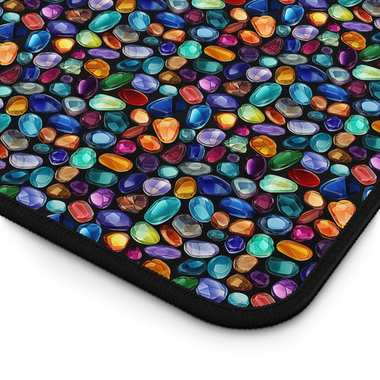 Precious Gem Stones and Jewels Pattern Desk Mat