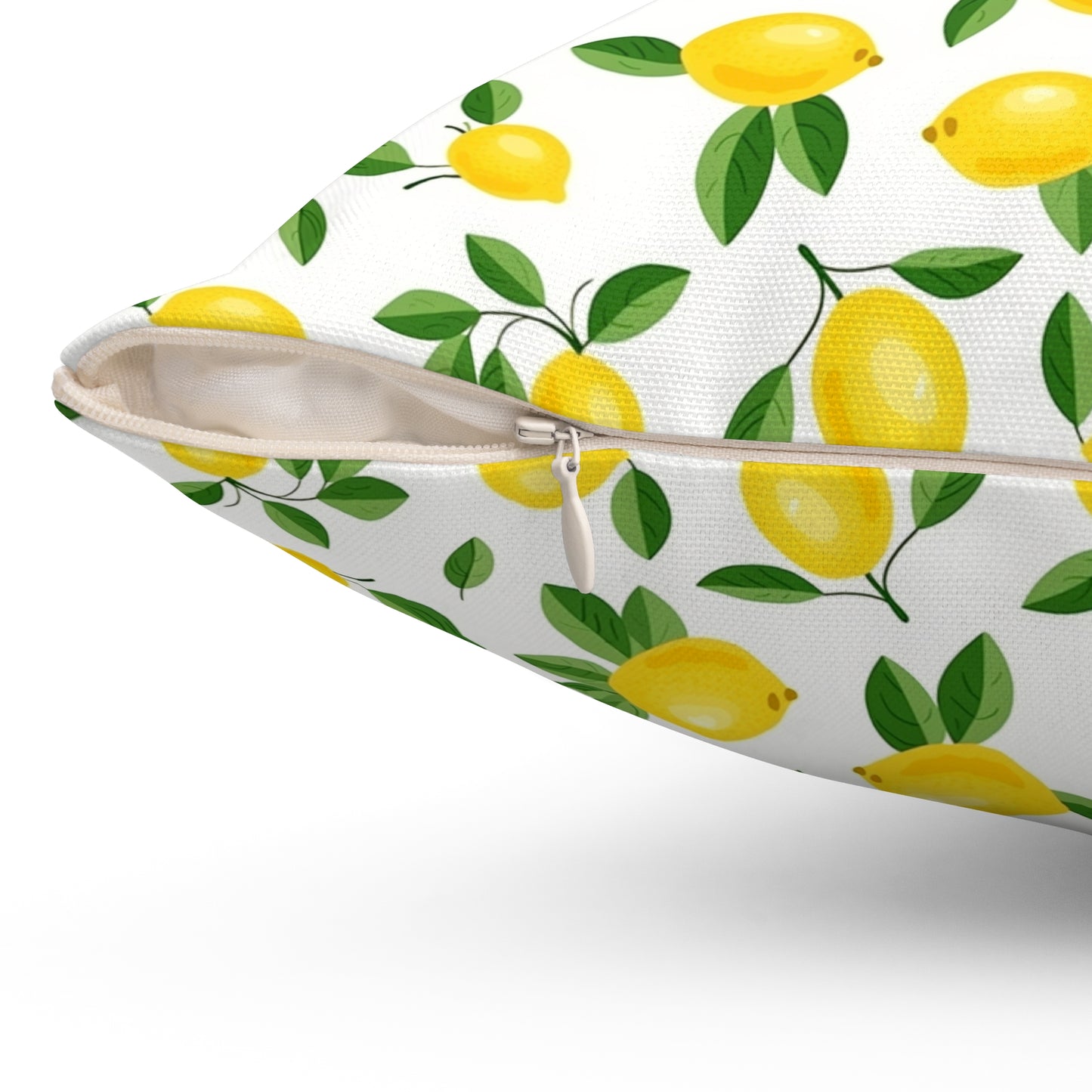 Gardening Lovers Collection - Classic Minimalist Summer Lemon Citrus Pattern Pillow - Spun Polyester Square Pillow