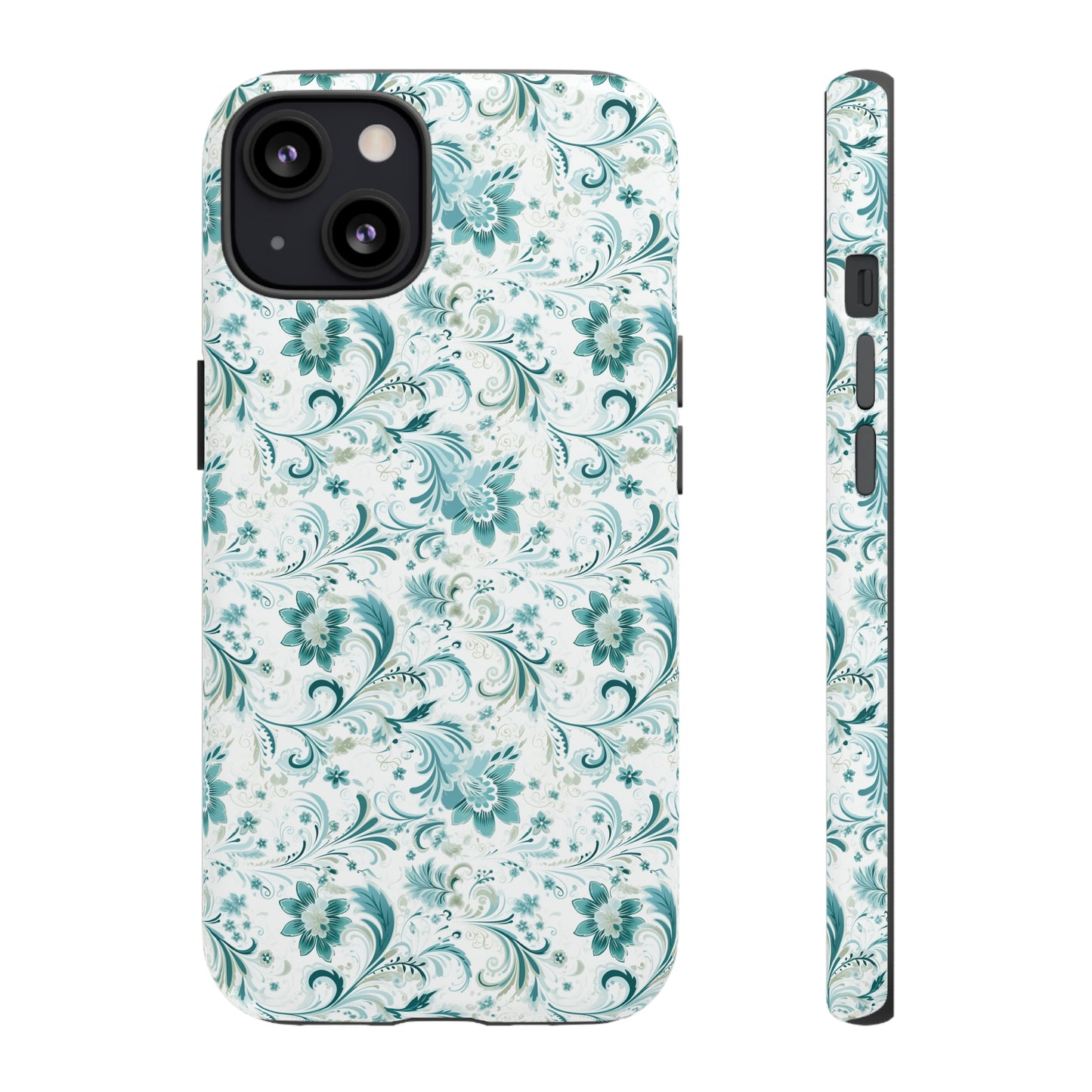 Beautiful Moss and Olive Green Floral Pattern Phone Case - Tough Cases for iPhone 15, iPhone 14 and iPhone 13