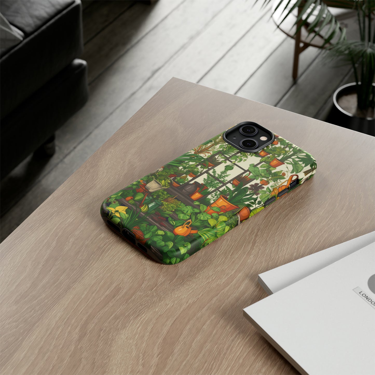 Joy of Gardening Abstract Drawing Style Phone Case / Beautiful Color Case - Tough Cases for iPhone 15, iPhone 14 and iPhone 13