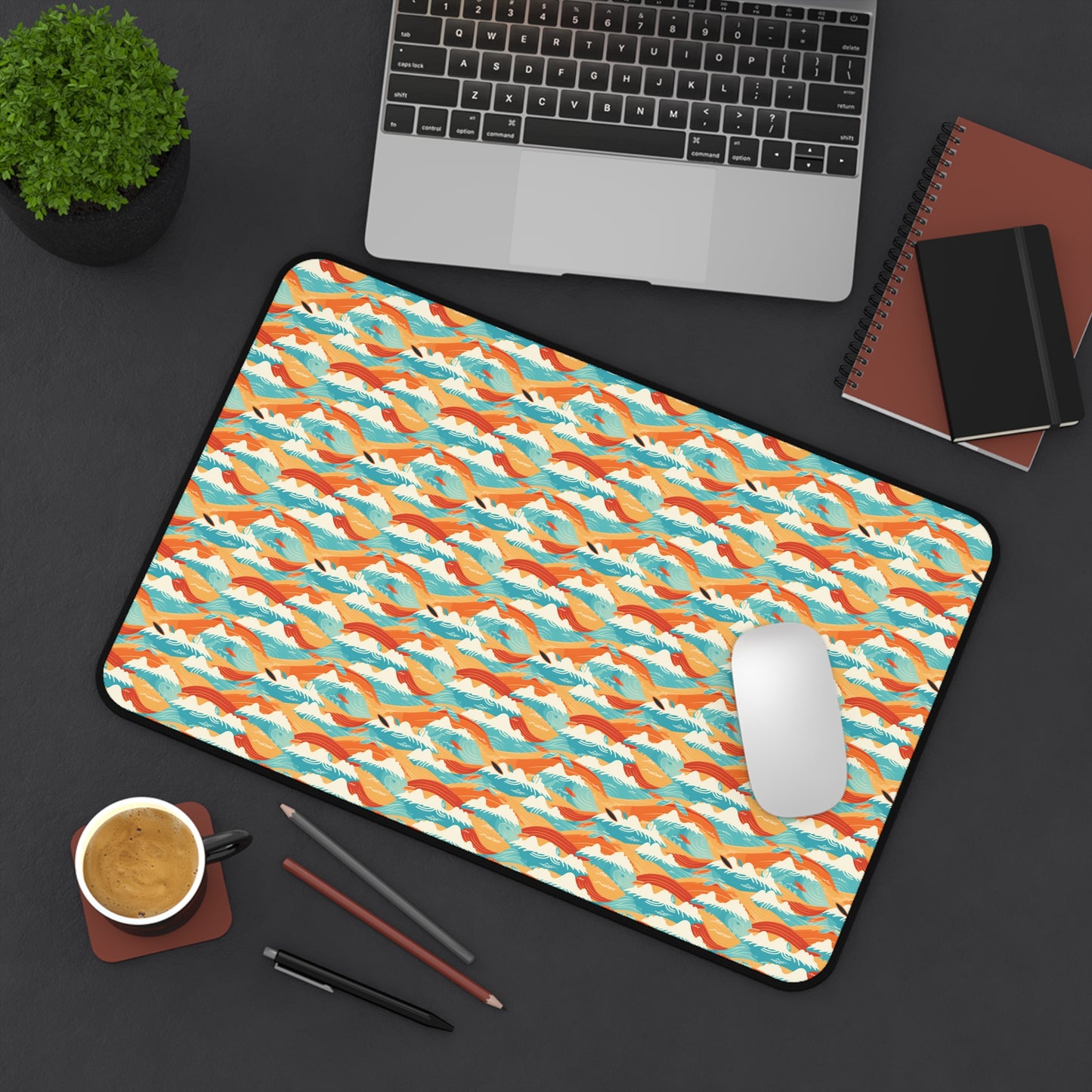 Colorful Surfing Pattern Desk Mat