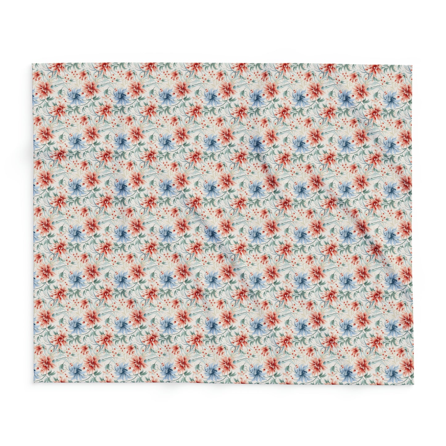 Refreshening Floral Pattern Design Arctic Fleece Blanket