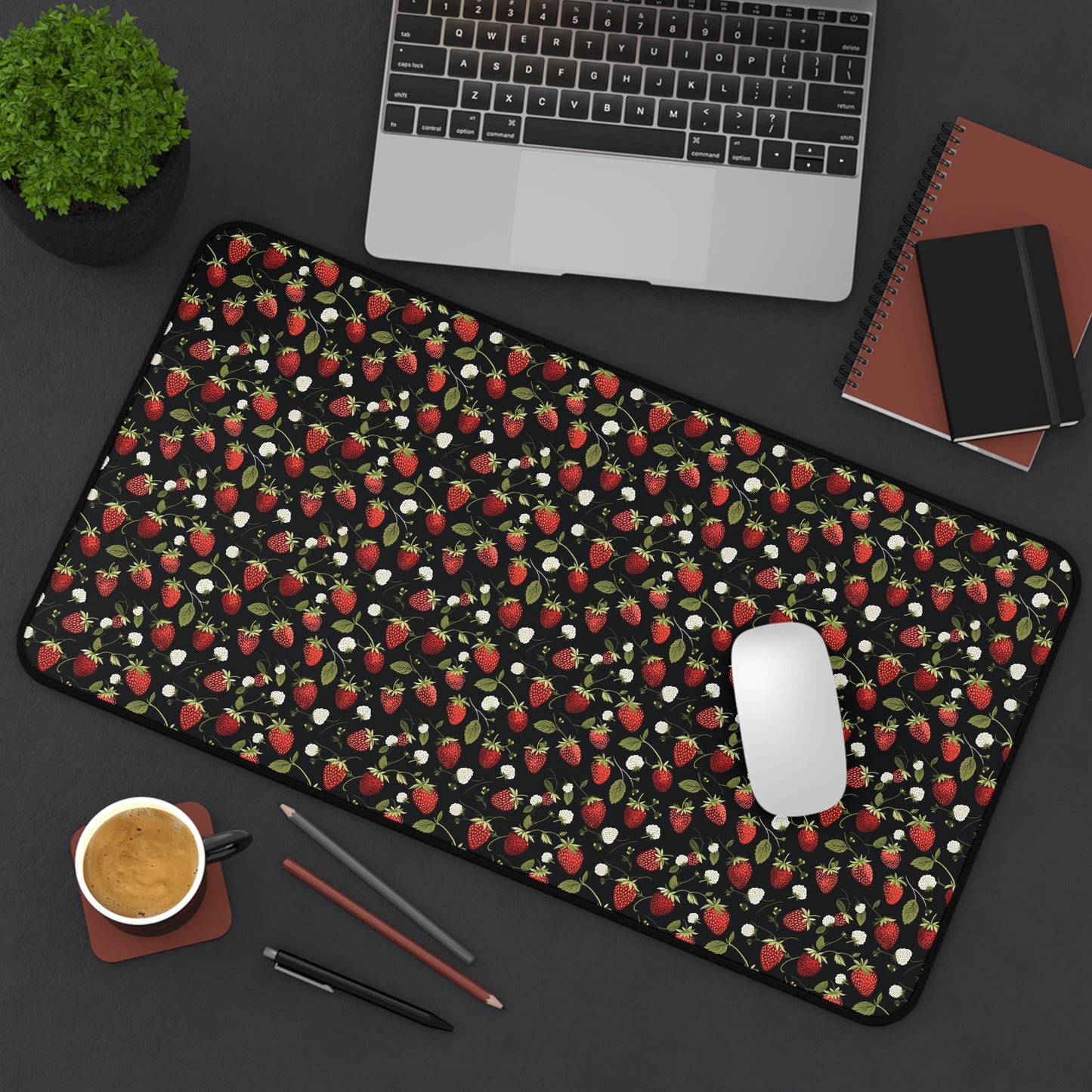 Yummy Strawberry Pattern Desk Mat