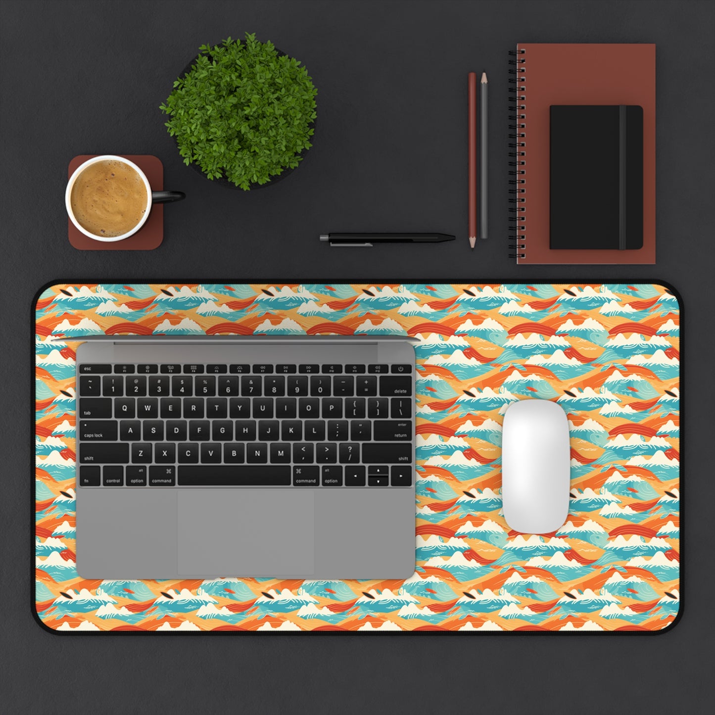 Colorful Surfing Pattern Desk Mat