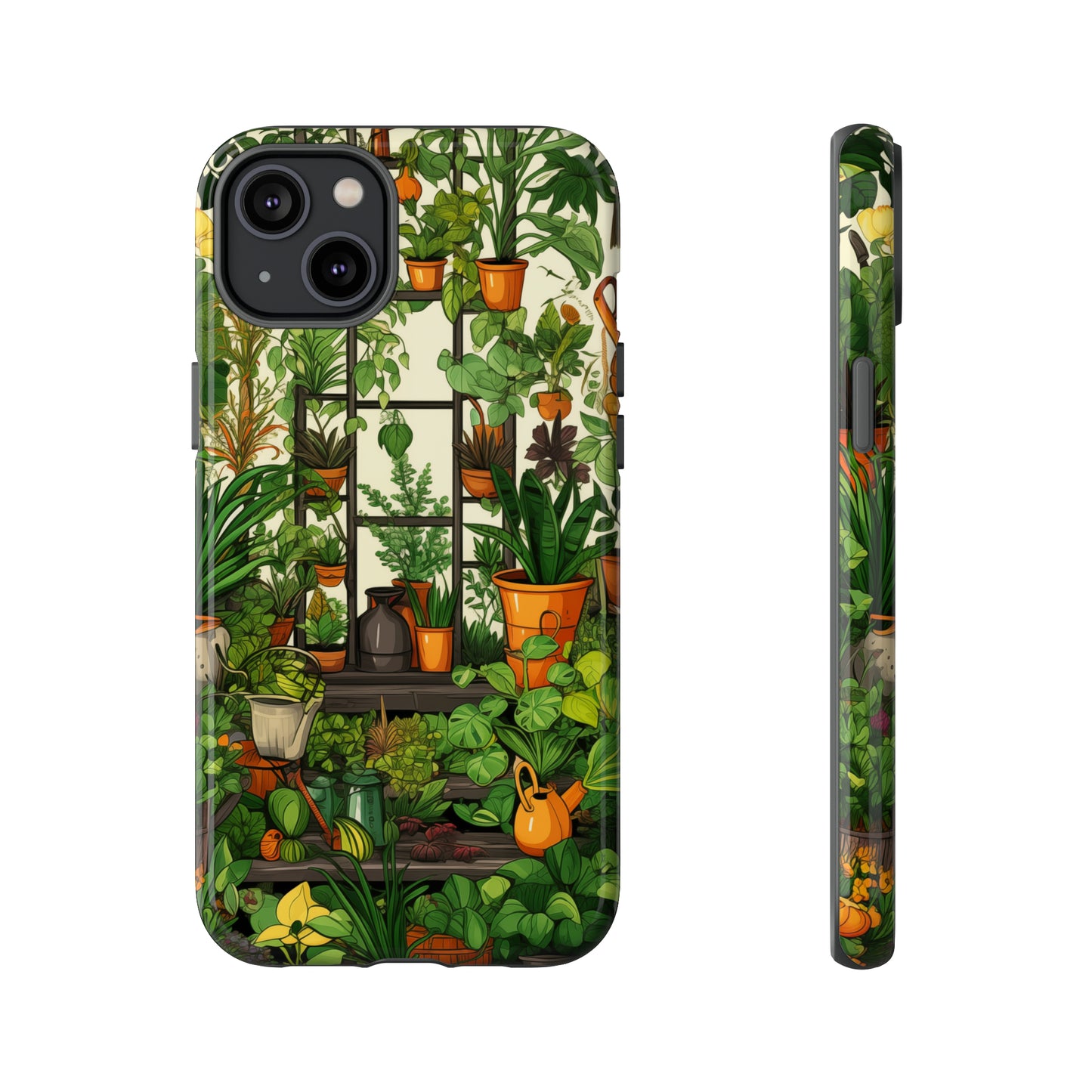 Joy of Gardening Abstract Drawing Style Phone Case / Beautiful Color Case - Tough Cases for iPhone 15, iPhone 14 and iPhone 13