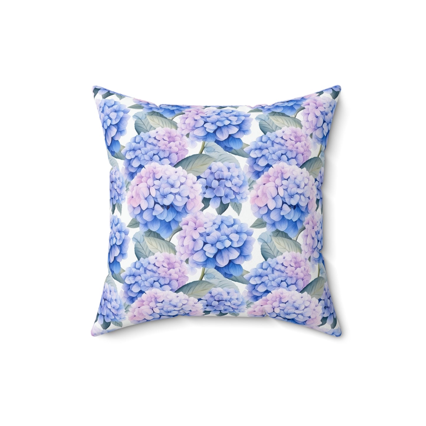 Gardening Lovers Collection - Hydrangea (Hydrangea spp.) Herbal Garden Plants Pattern - Spun Polyester Square Pillow - Perfect Gift