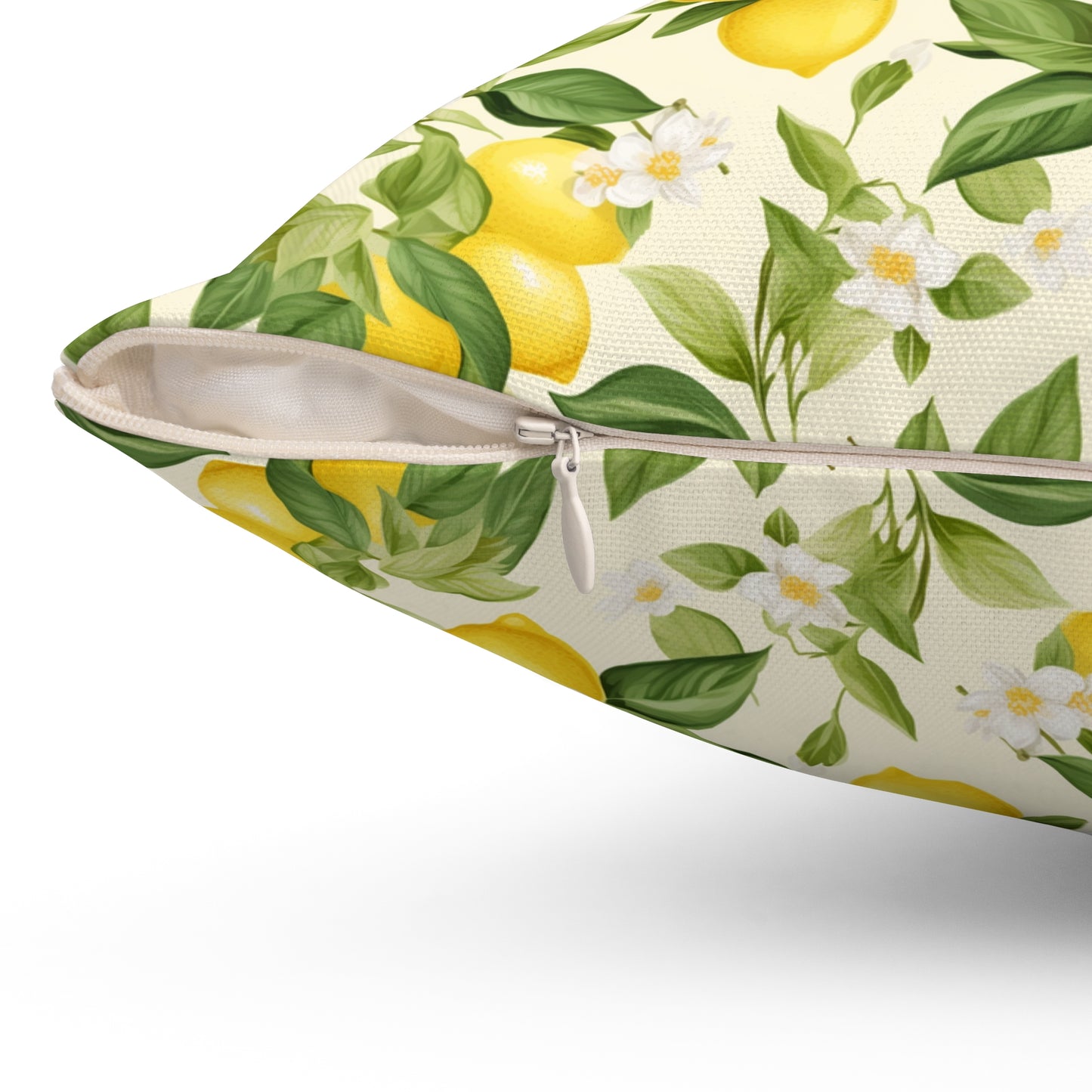 Gardening Lovers Collection - Classic Watercolor Summer Lemon Citrus Pattern Pillow - Spun Polyester Square Pillow