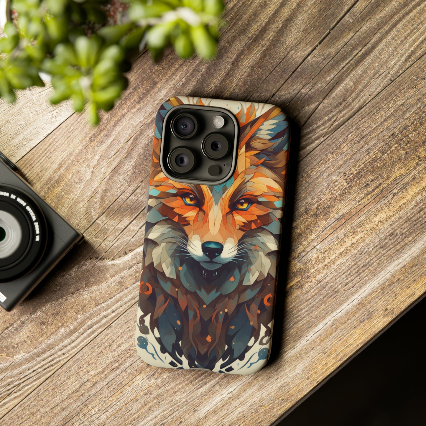 Majestic Fox Polygon Style Phone Case / Beautiful Color Case - Tough Cases for iPhone 15, iPhone 14 and iPhone 13