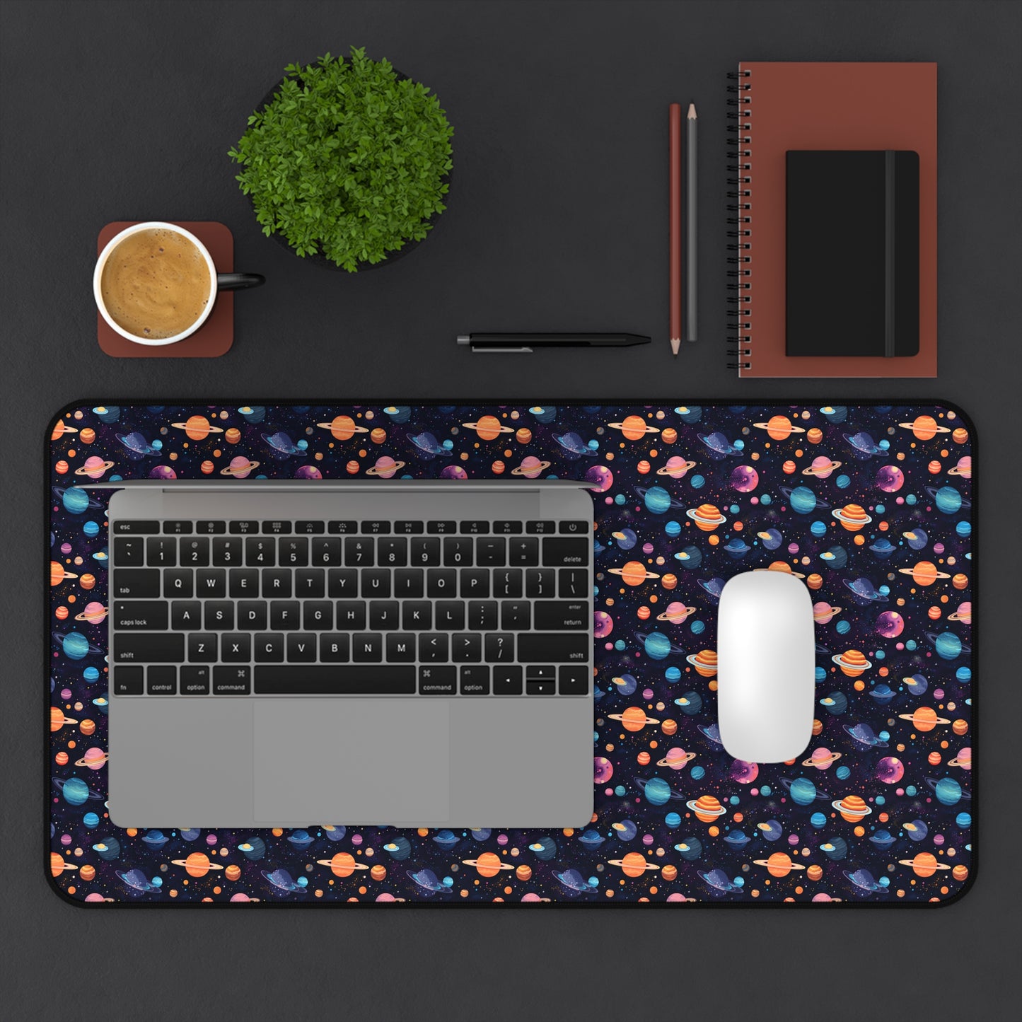 Colorful Planets Pattern Desk Mat