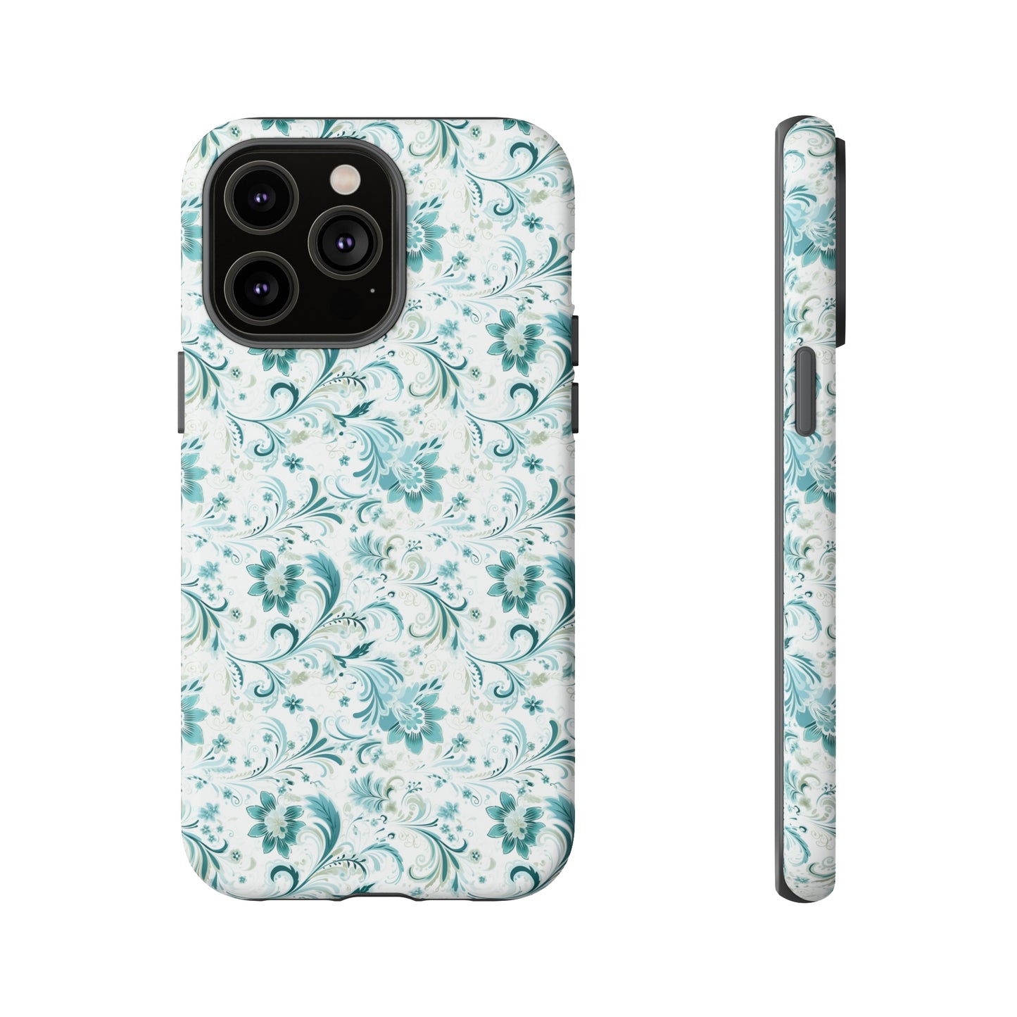 Beautiful Moss and Olive Green Floral Pattern Phone Case - Tough Cases for iPhone 15, iPhone 14 and iPhone 13