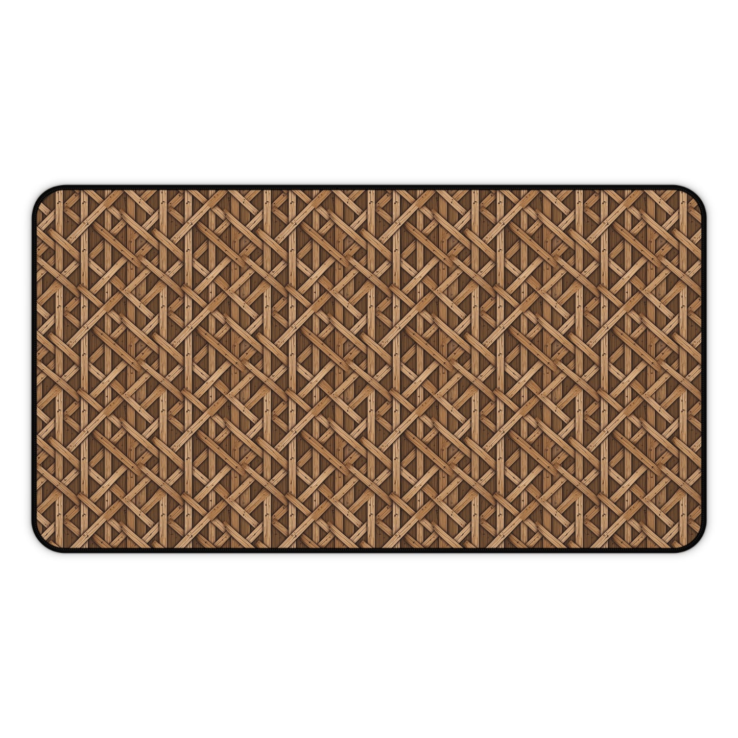 Carpenter Fish Bone Wood Tile Pattern Desk Mat