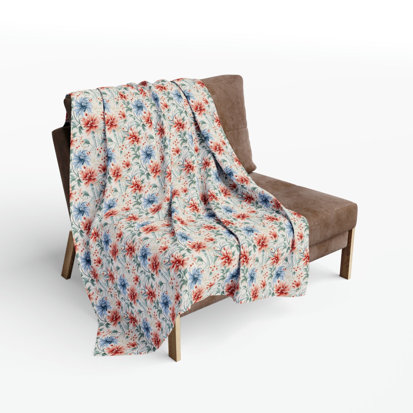 Refreshening Floral Pattern Design Arctic Fleece Blanket