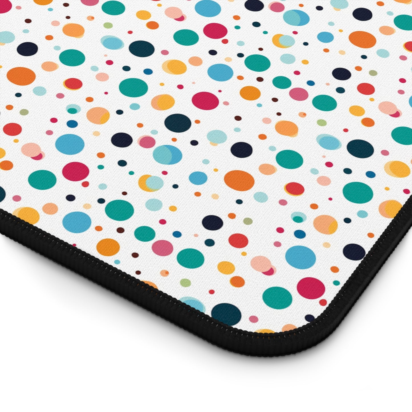 Playful Colorful Artistic Watercolor Dots Pattern Desk Mat